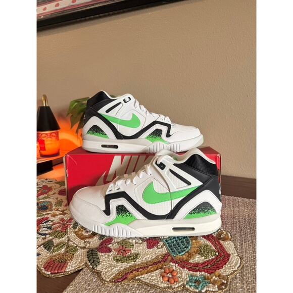 Nike Air Tech Challenge II White Poison Green Black Light Ash Grey 318408 100